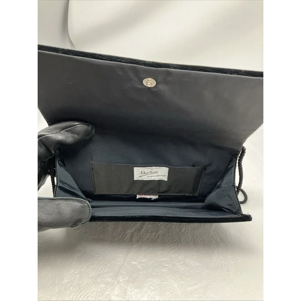 Vintage Shilton Japelle Black Velvet Clutch Bag Evening Shoulder Bag Hong Kong